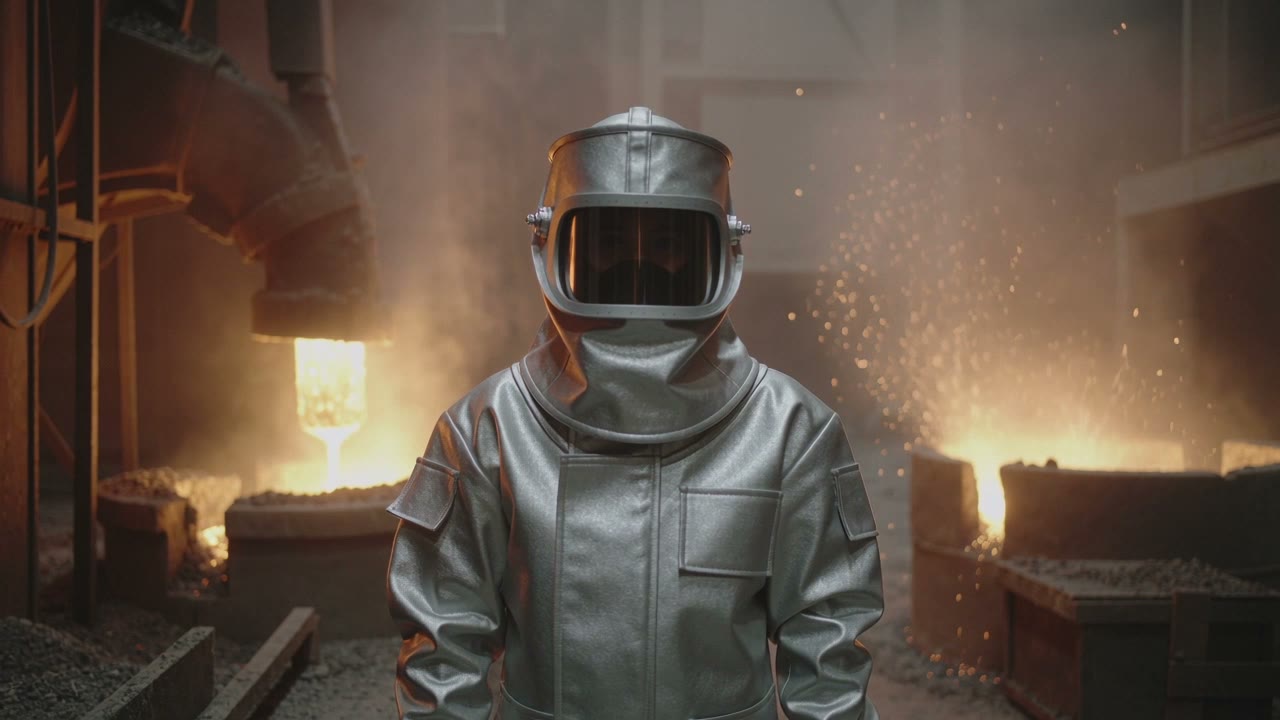 Steel plant in operation.
